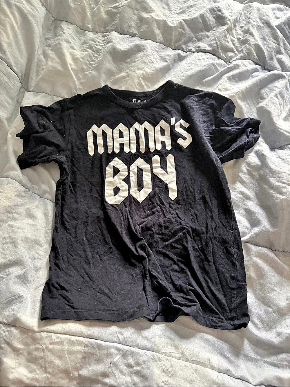 PLACE Graphic Tee in Black & White Size Medium